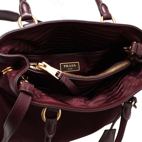 prada tessuto nylon waist bag burgundy|Prada leather purses.